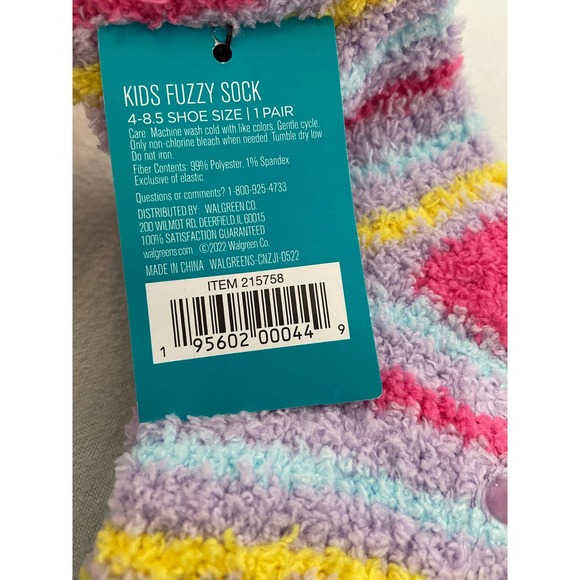 West Loop kids 3 pair fuzzy socks shoe size 4-8.5 - Picture 6 of 6
